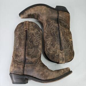 Rockin Country Size 10 Rugged Cowboy Boots Rodeo Western Brown Leather